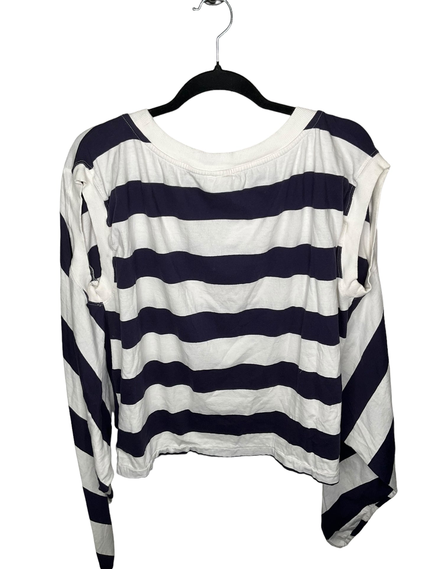 Top Long Sleeve By Maeve In Blue & White, Size: Xl