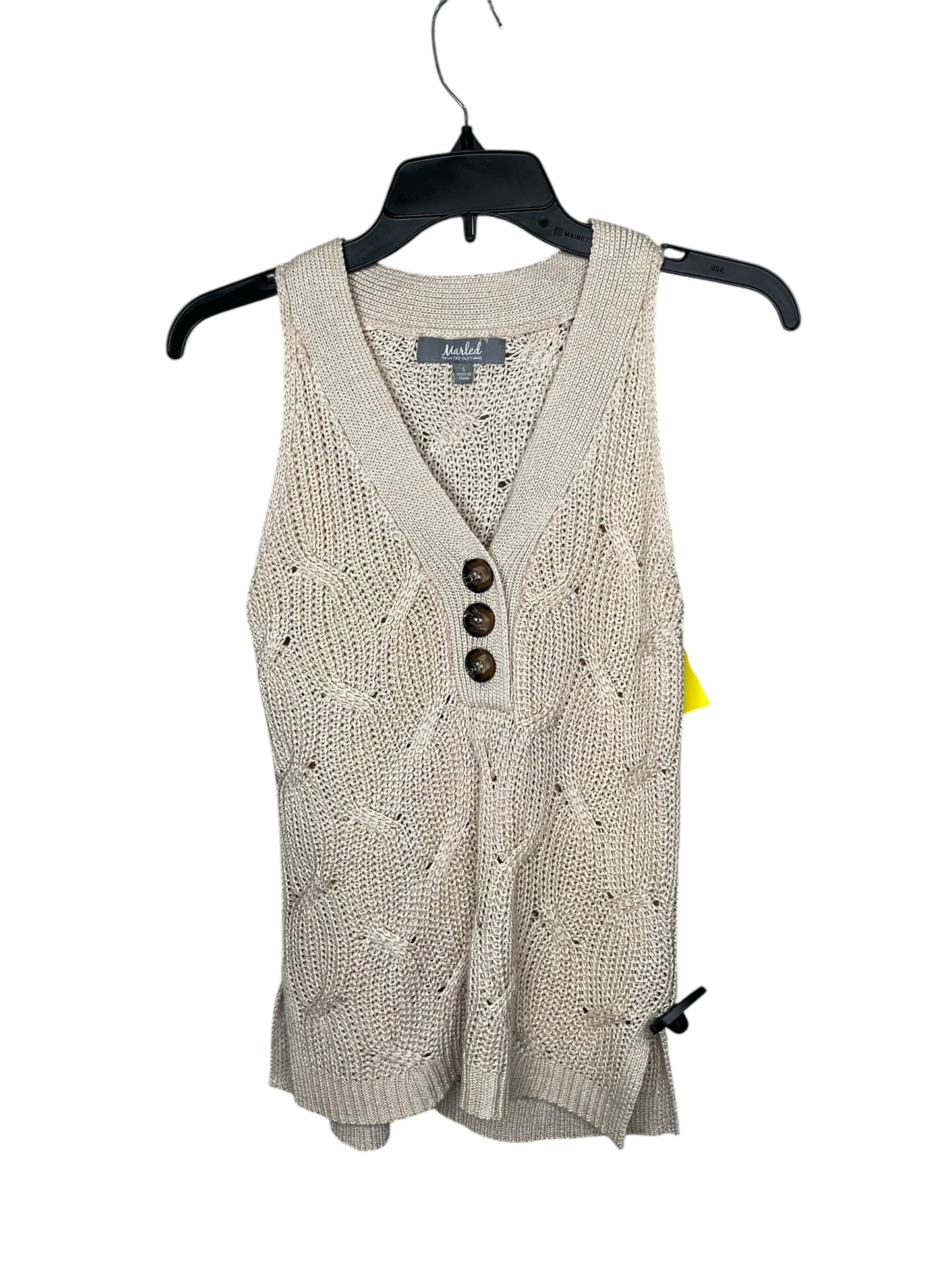 Vest Sweater By Marled In Tan, Size: S