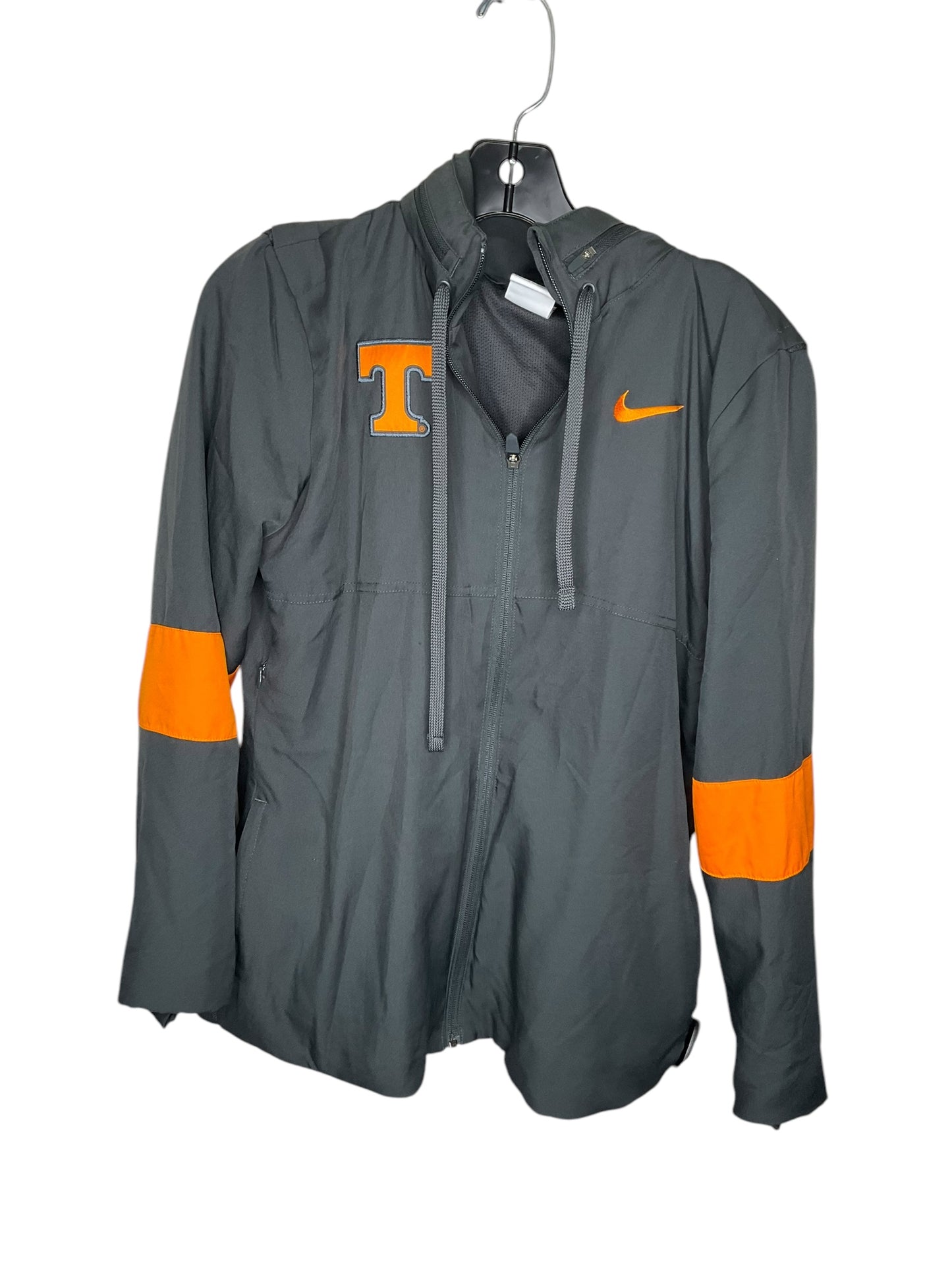 Athletic Jacket By Nike In Grey, Size: M