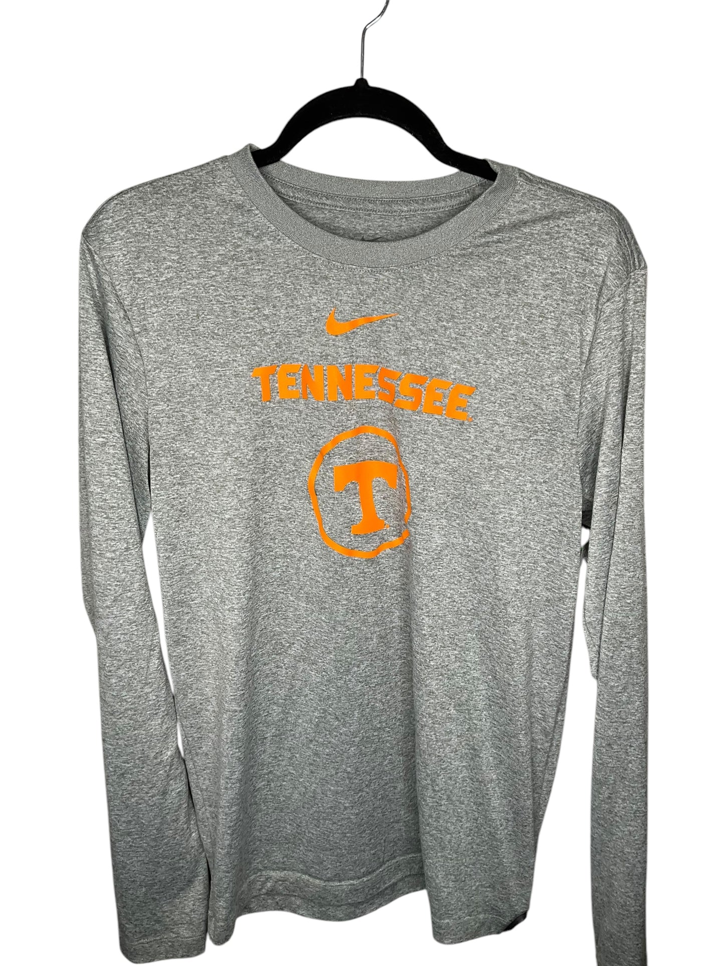 Athletic Top Long Sleeve Crewneck By Nike In Grey, Size: S