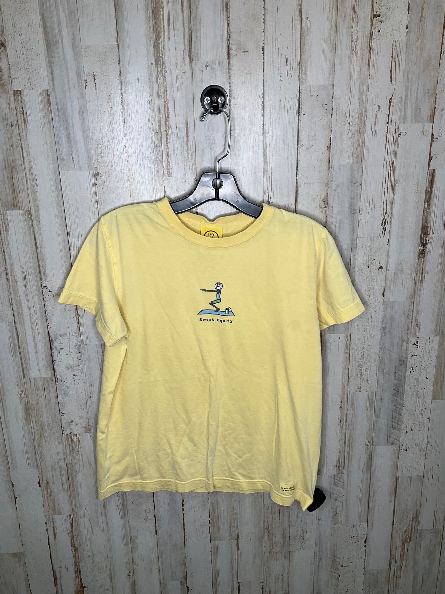 Yellow Top Short Sleeve Life Is Good, Size S