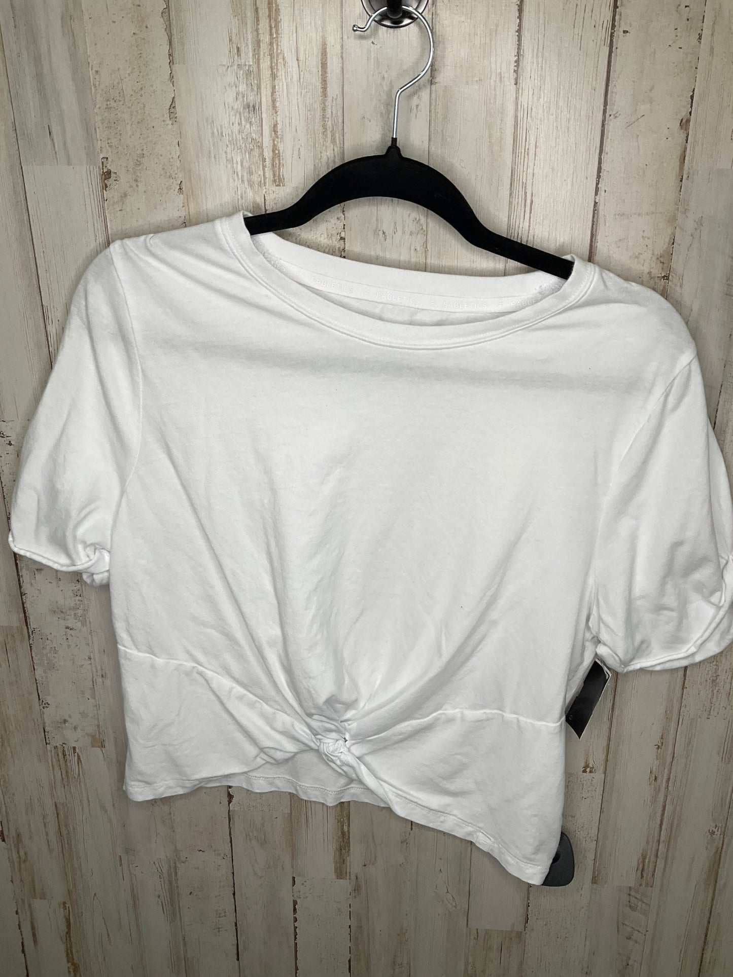 White Athletic Top Short Sleeve Fabletics, Size L