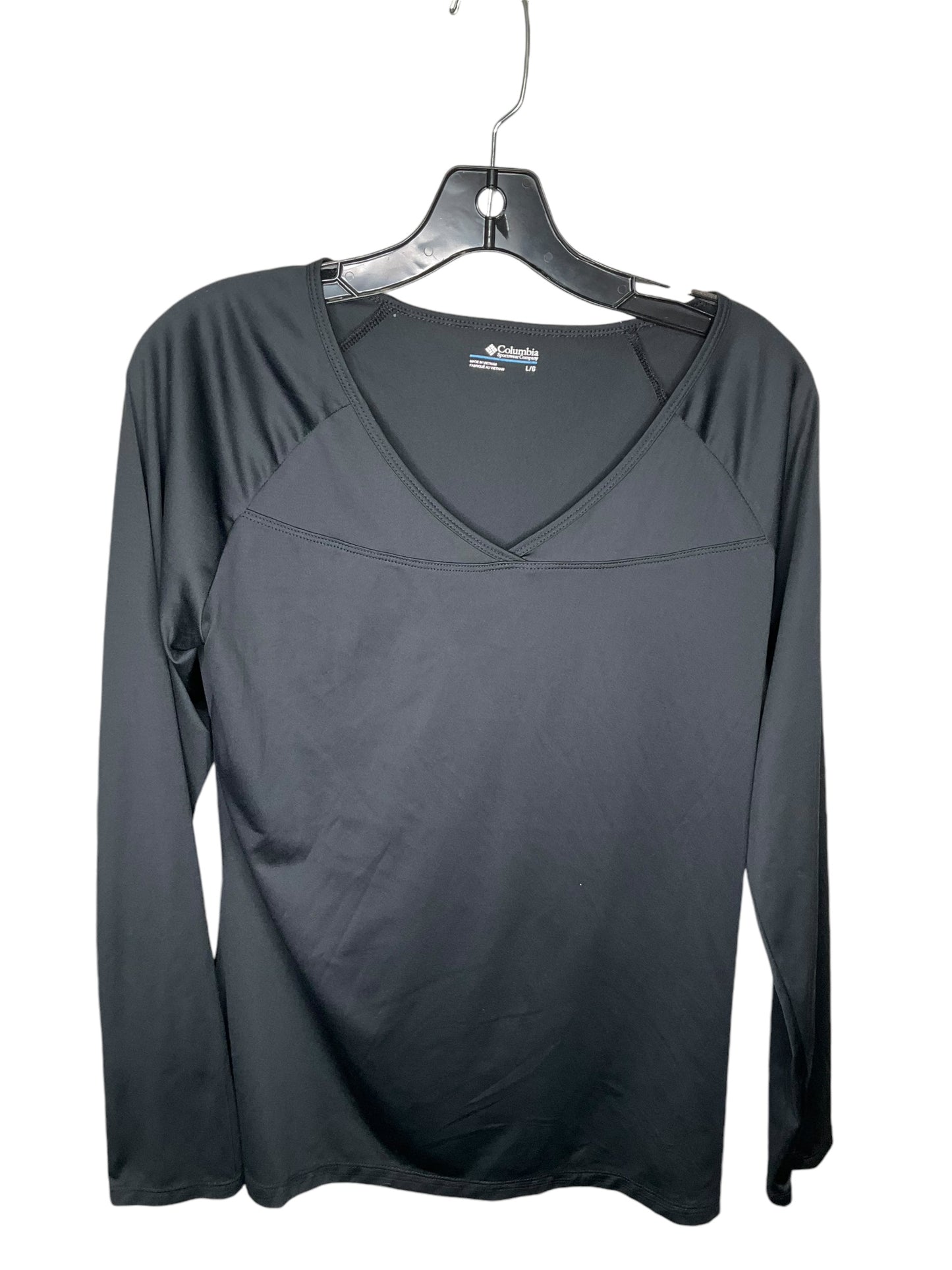 Athletic Top Long Sleeve Crewneck By Columbia In Black, Size: L