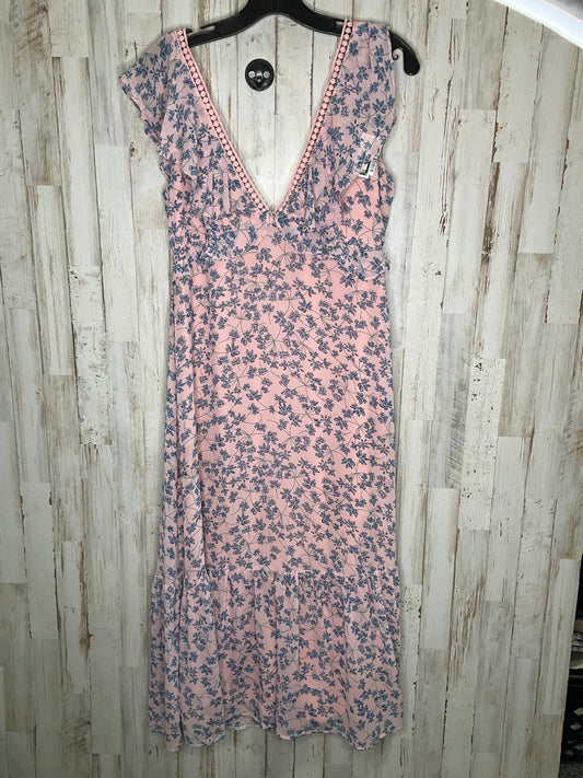 Blue & Pink Dress Casual Midi Lulus, Size S