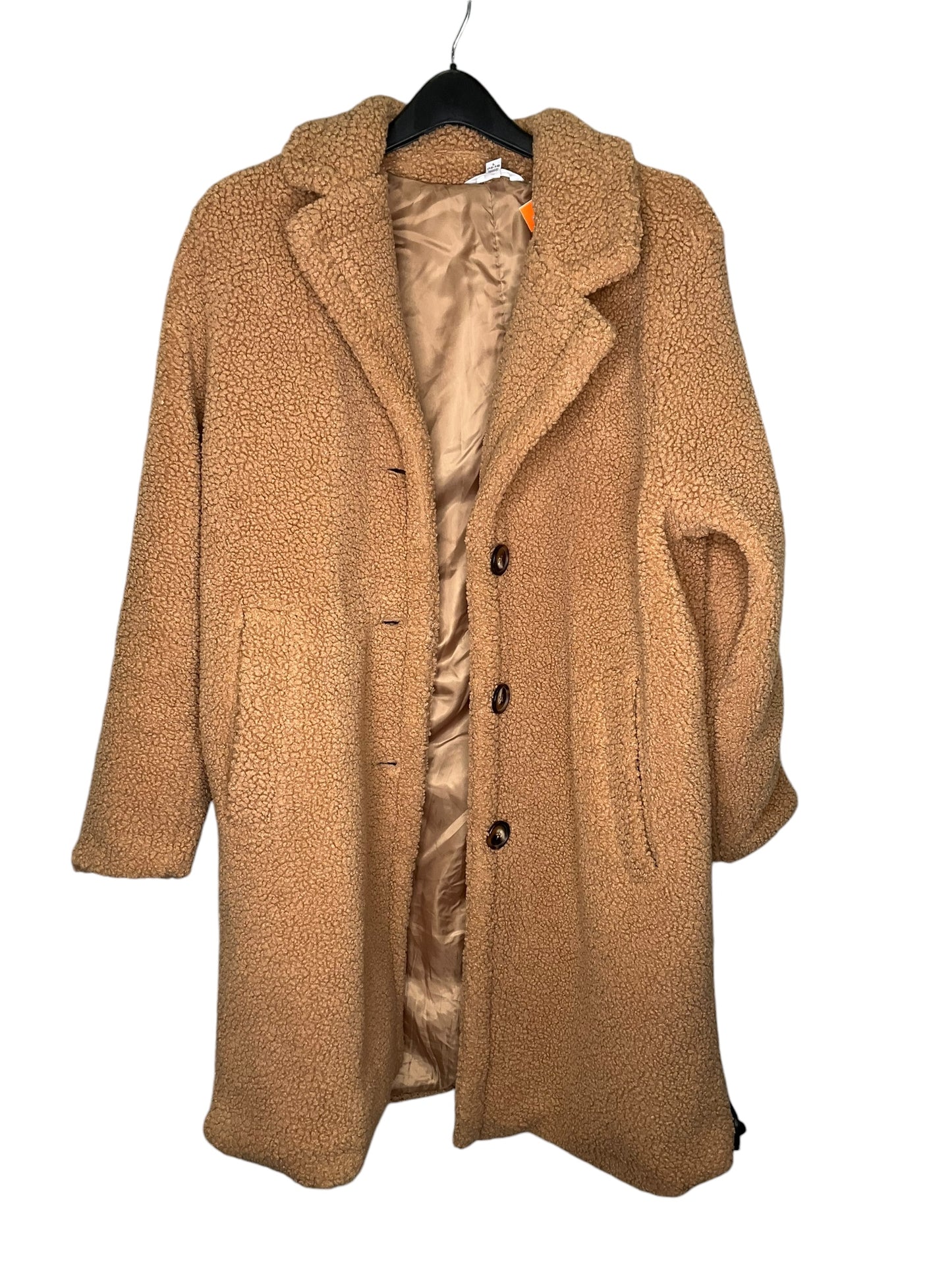 Coat Faux Fur & Sherpa By Time And Tru In Brown, Size: L