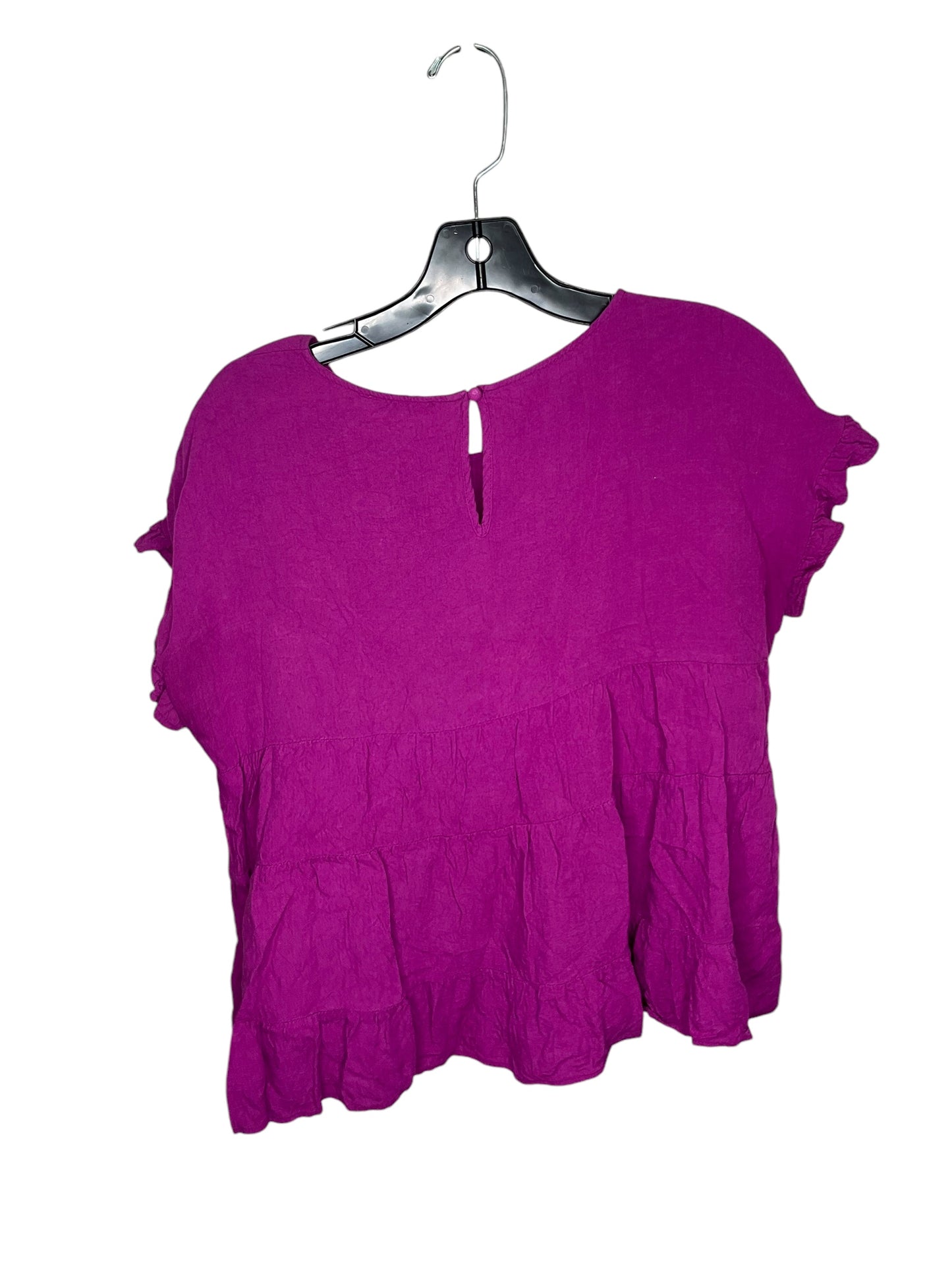 Top Short Sleeve By Andree By Unit In Purple, Size: L