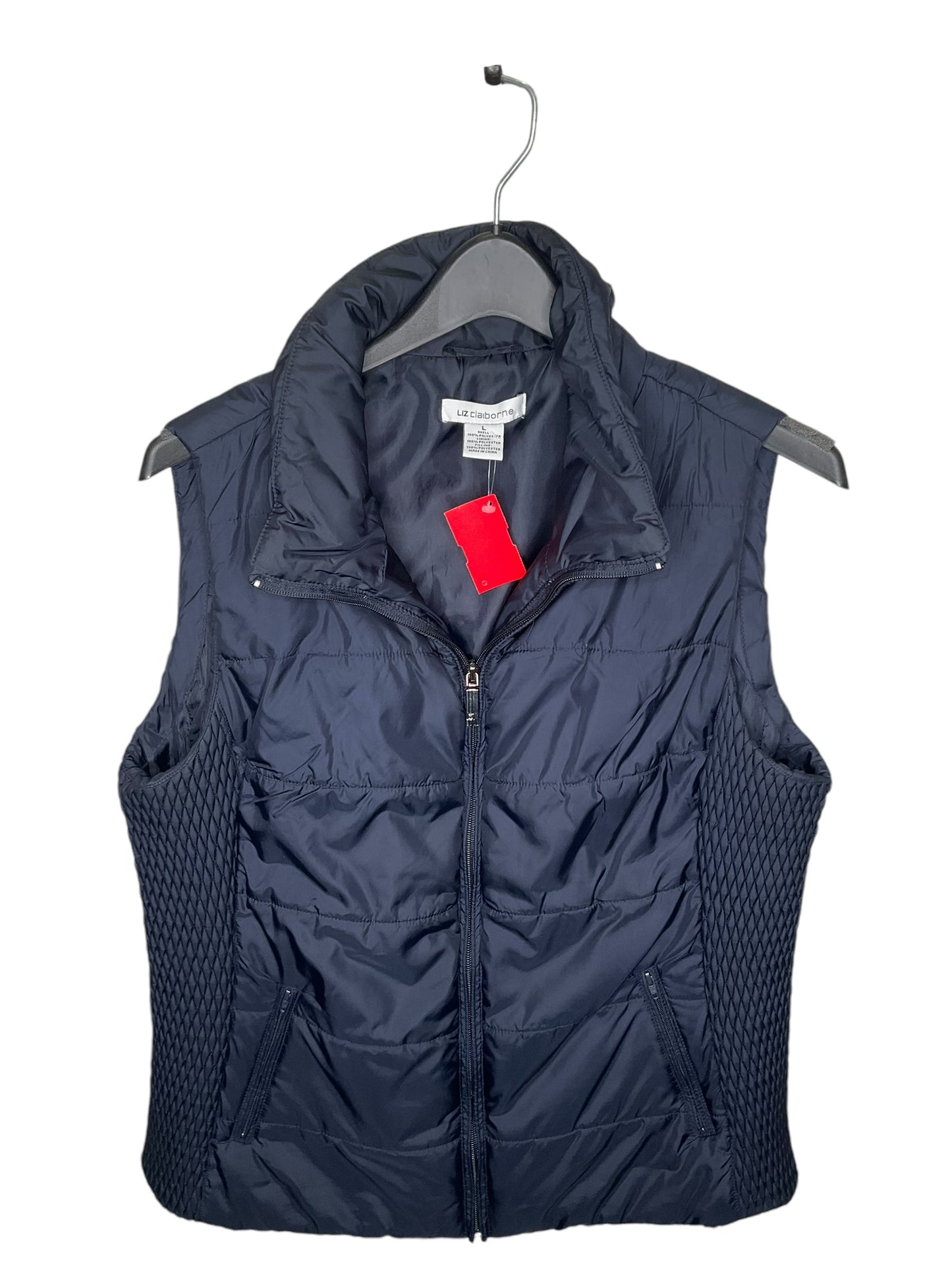 Vest Puffer & Quilted By Liz Claiborne In Black, Size: L