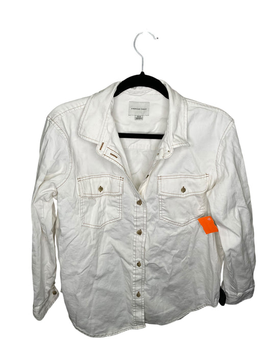 Jacket Denim By American Eagle In White, Size: S