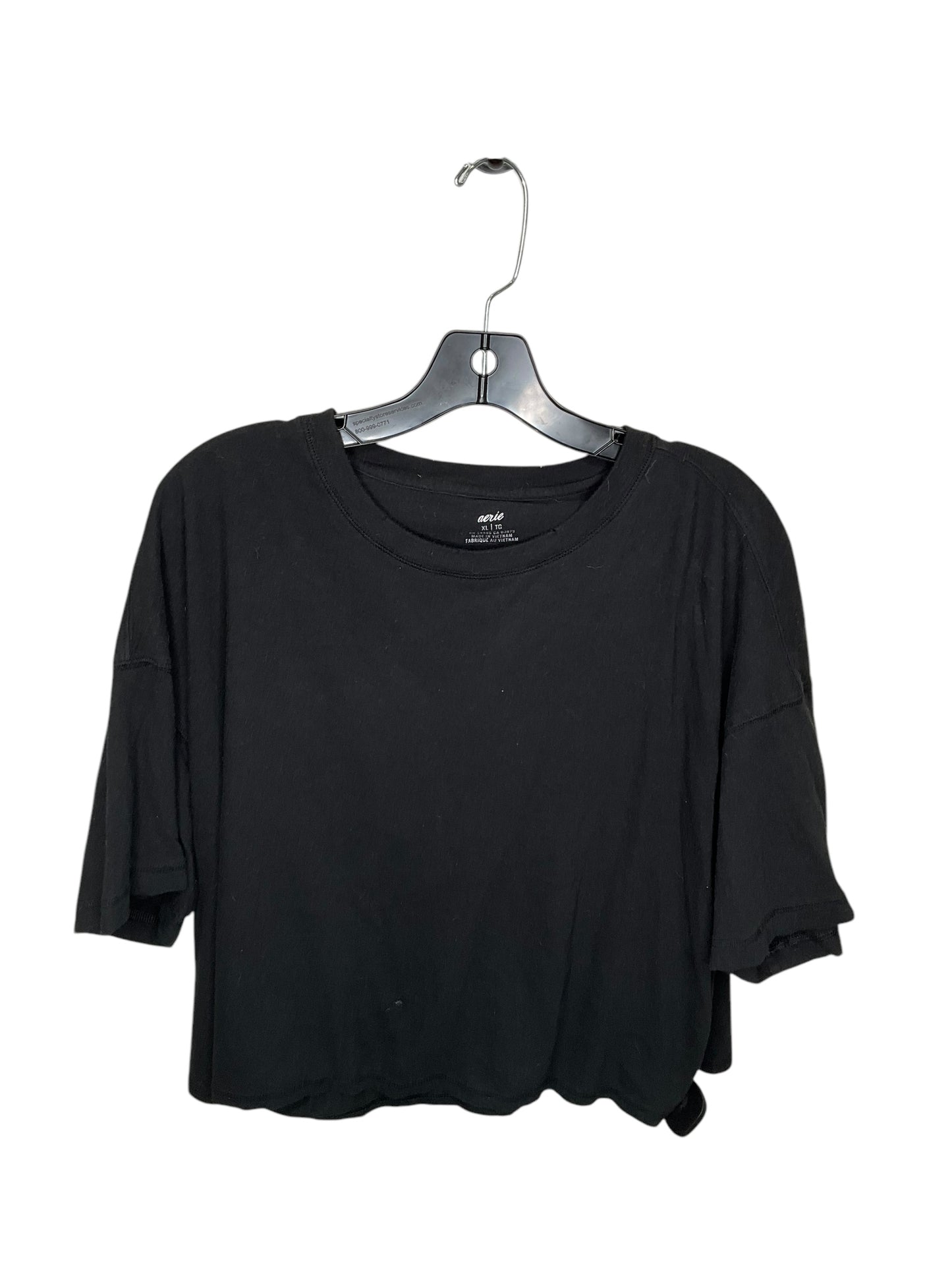 Top Short Sleeve By Aerie In Black, Size: Xl