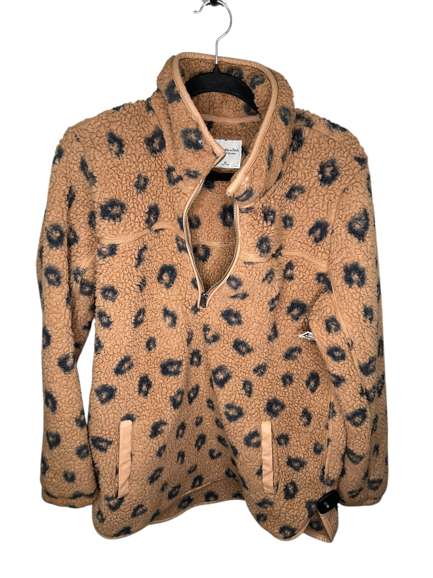 Jacket Faux Fur & Sherpa By Abercrombie And Fitch In Animal Print, Size: Xl