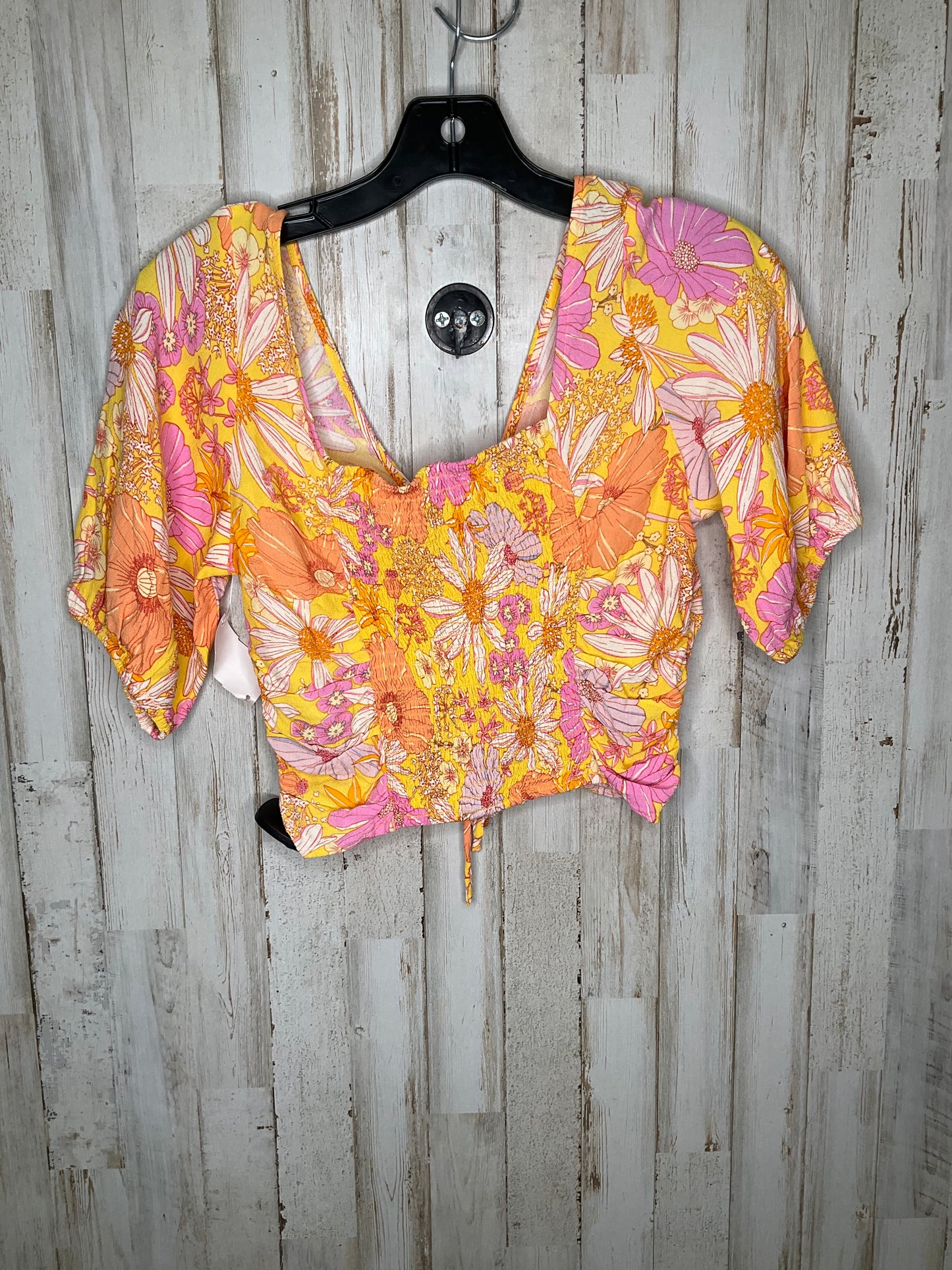 Floral Print Top Short Sleeve H&m, Size S