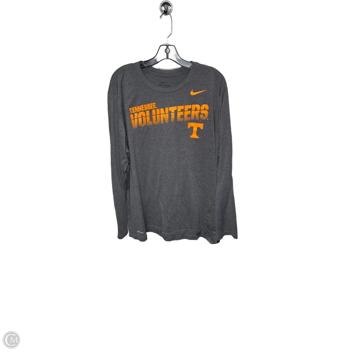 Top Long Sleeve By Nike In Grey & Orange, Size: Xxl