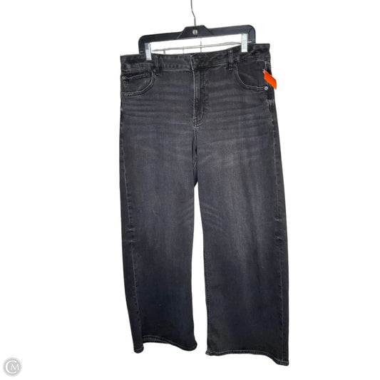 Jeans Wide Leg By American Eagle In Black, Size: 14