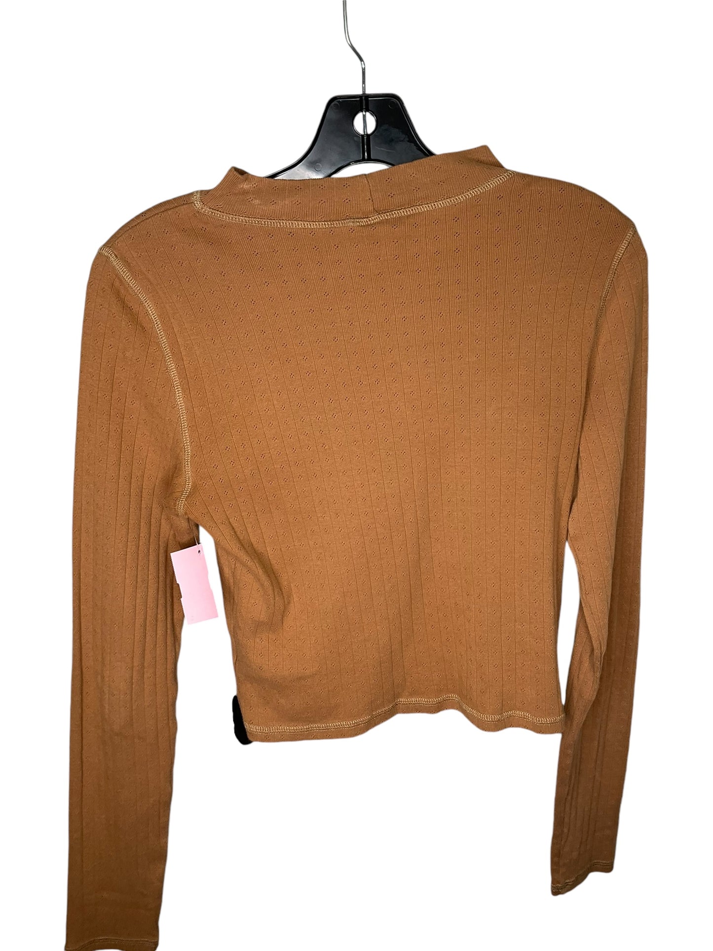 Top Long Sleeve Basic By American Eagle In Brown, Size: M