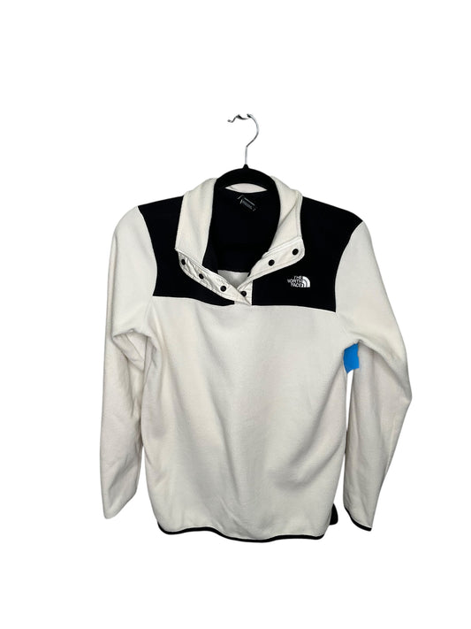 Athletic Top Long Sleeve Collar By The North Face In Black & White, Size: Sp