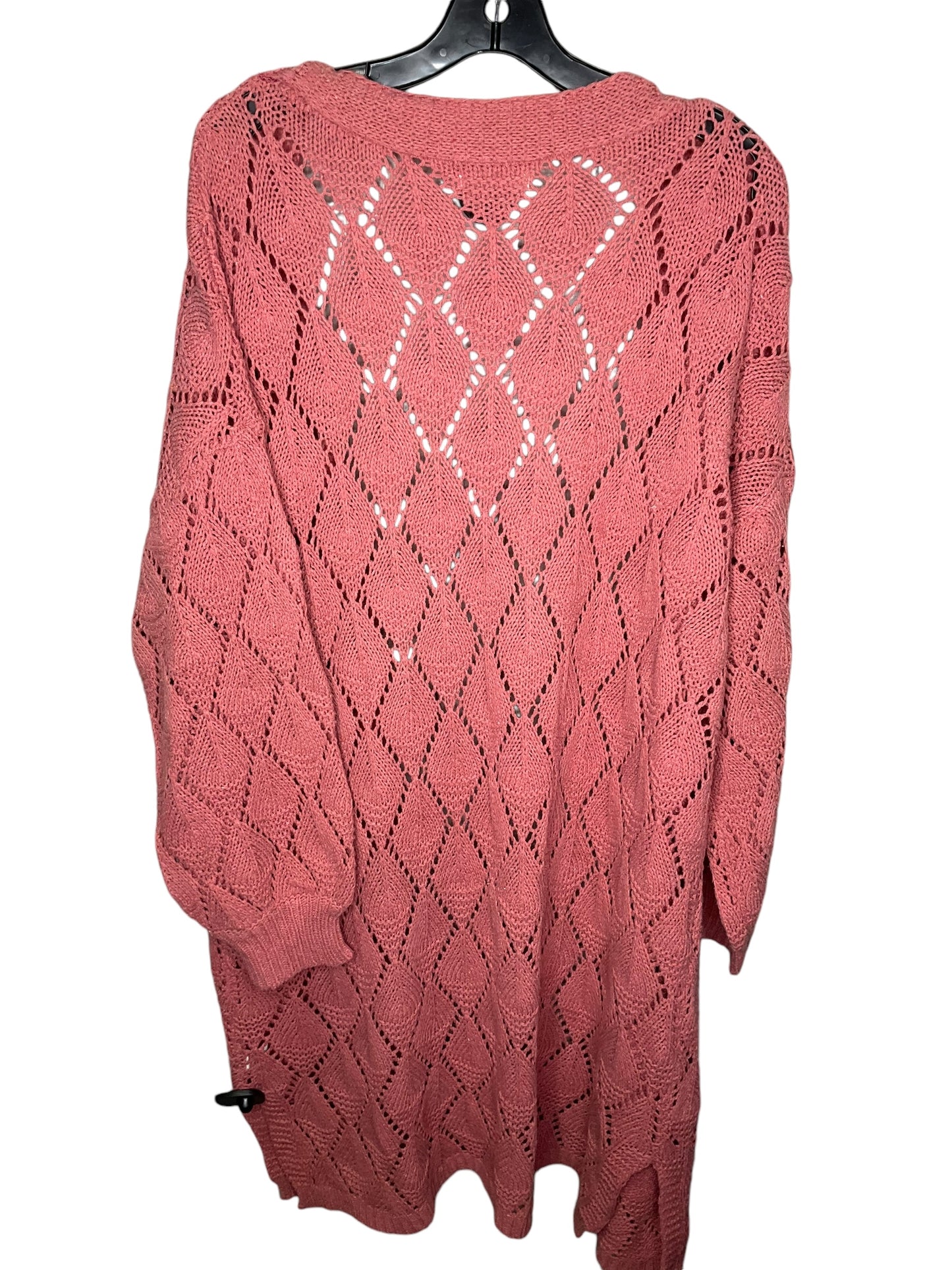 Cardigan By Chicsoul In Pink, Size: 1x