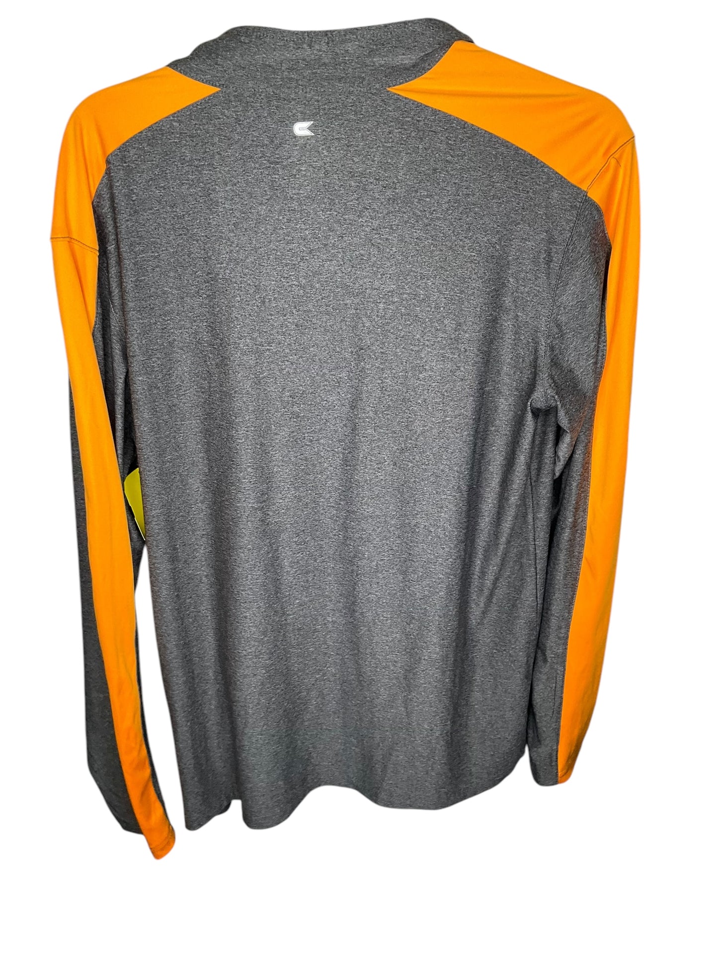 Top Long Sleeve By Colosseum In Grey & Orange, Size: S