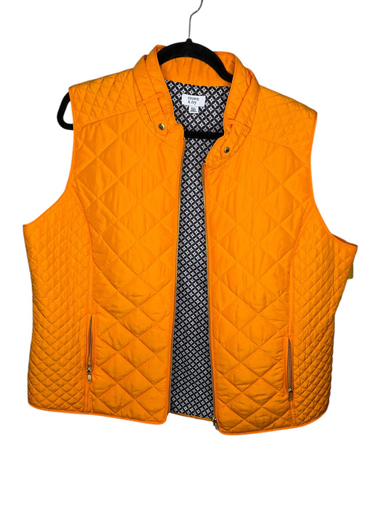 Vest Puffer & Quilted By Crown And Ivy In Orange, Size: Xxl