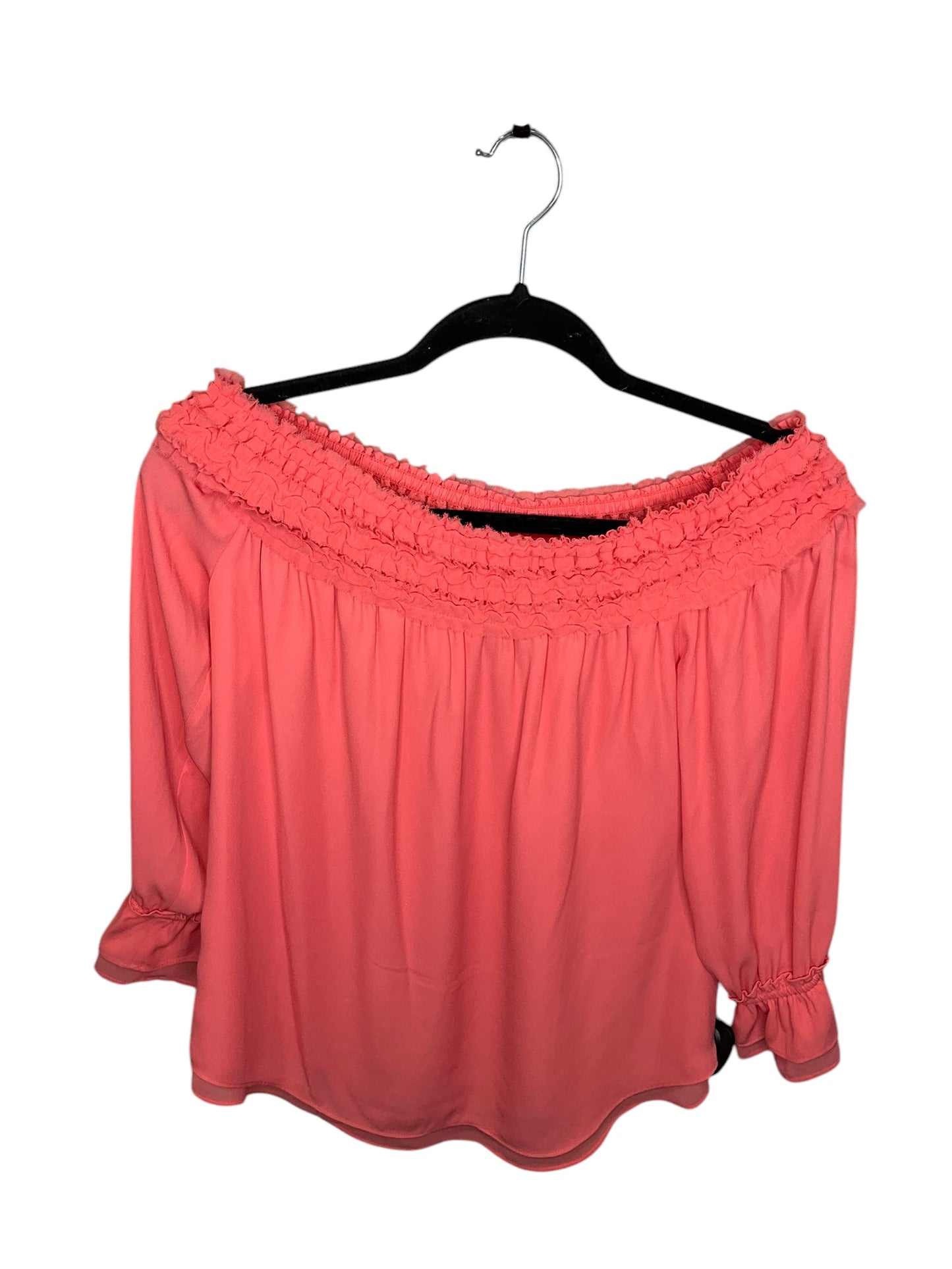 Top Long Sleeve By White House Black Market In Coral, Size: S