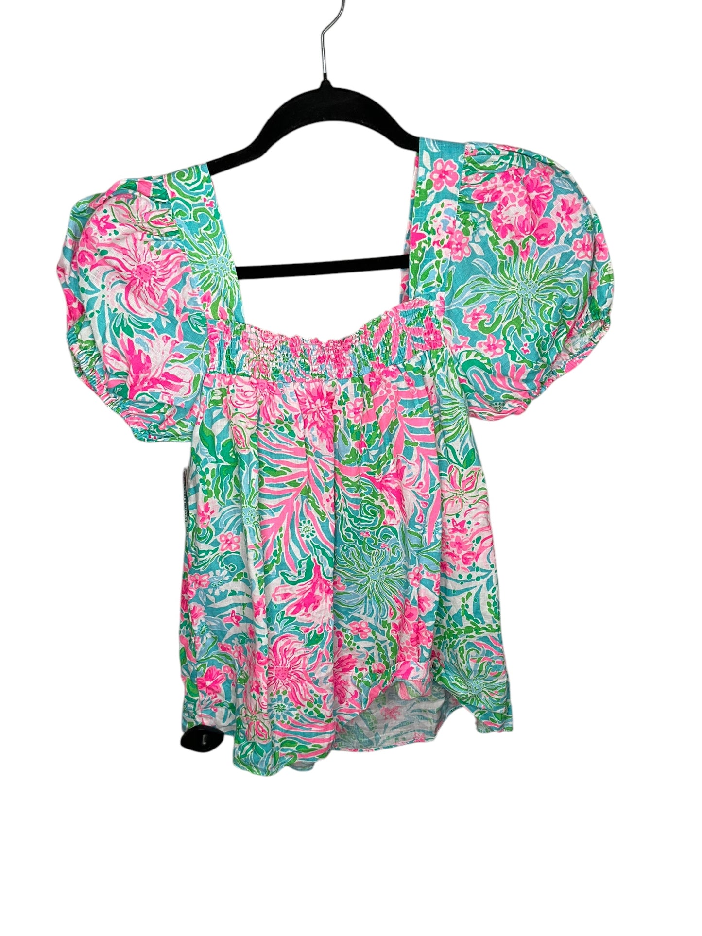 Top Short Sleeve Designer By Lilly Pulitzer In Multi-colored, Size: 2