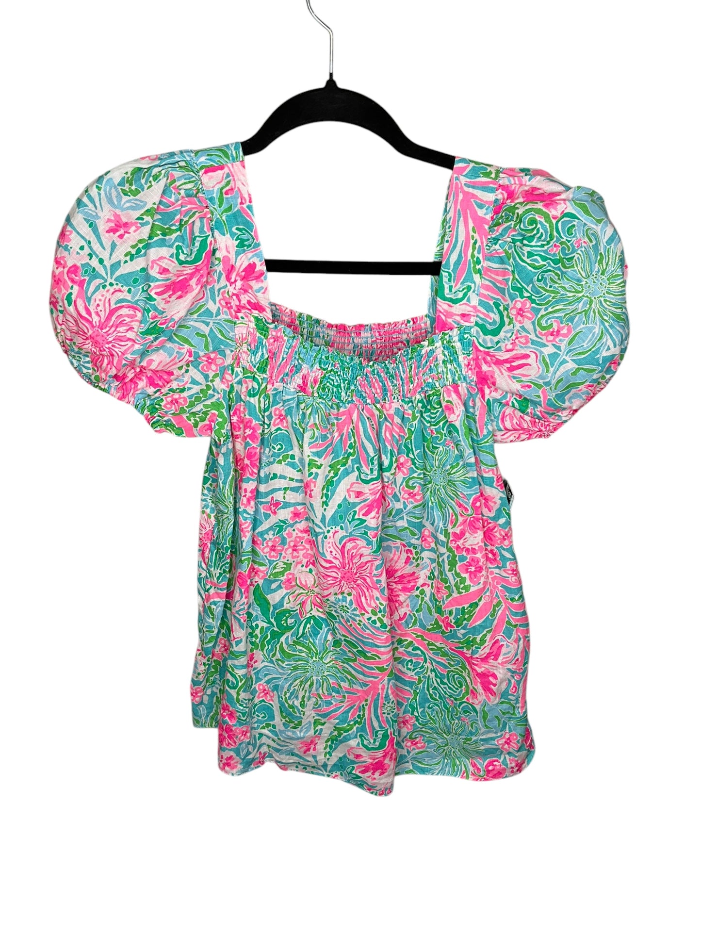 Top Short Sleeve Designer By Lilly Pulitzer In Multi-colored, Size: 2