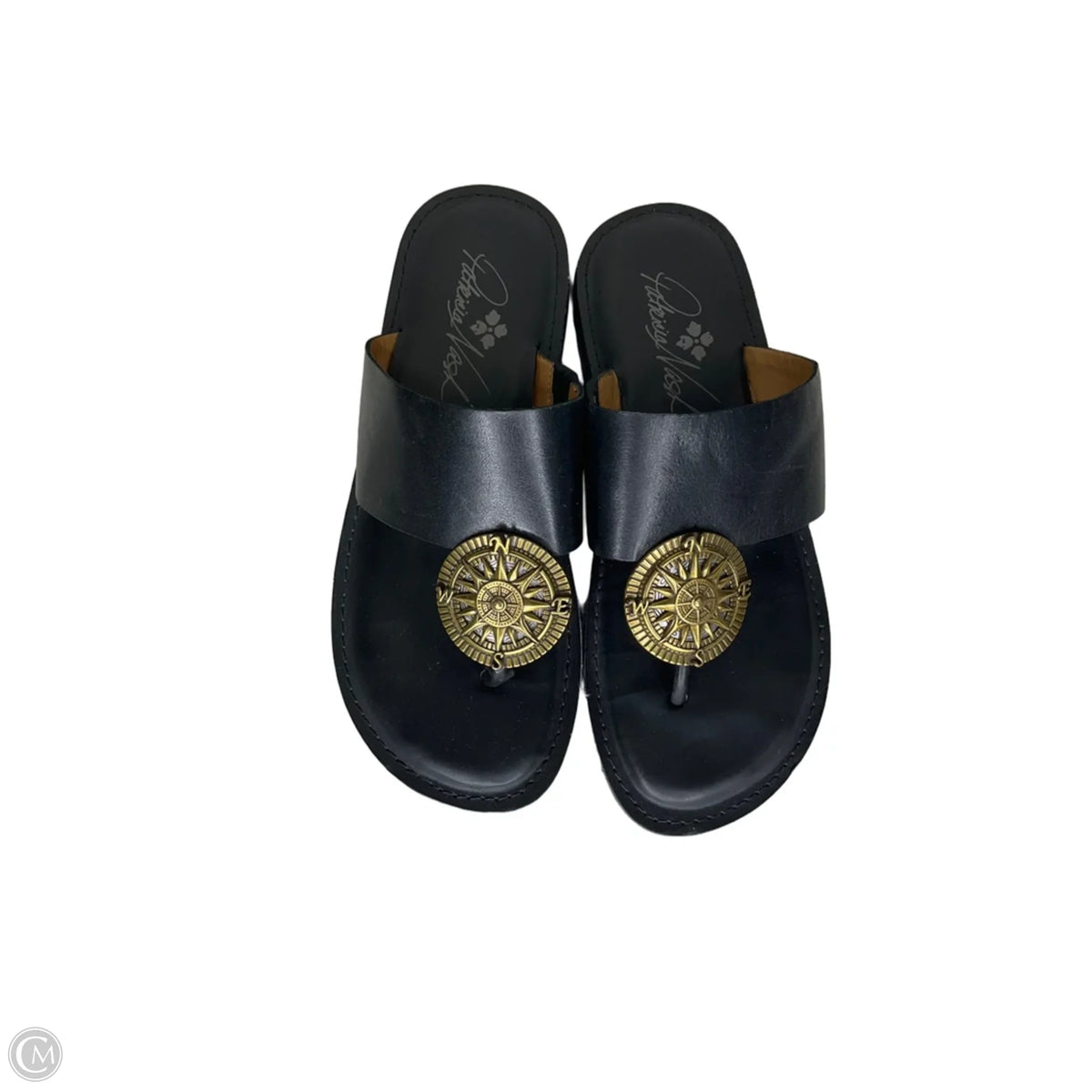 Sandals Designer By Patricia Nash In Black & Gold, Size: 7
