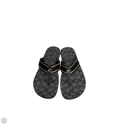 Sandals Designer By Coach In Black, Size: 7.5