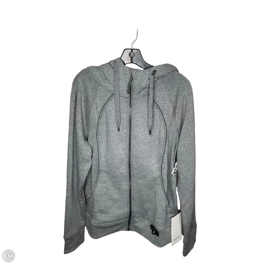 Athletic Sweatshirt Hoodie By Lululemon In Grey, Size: 10