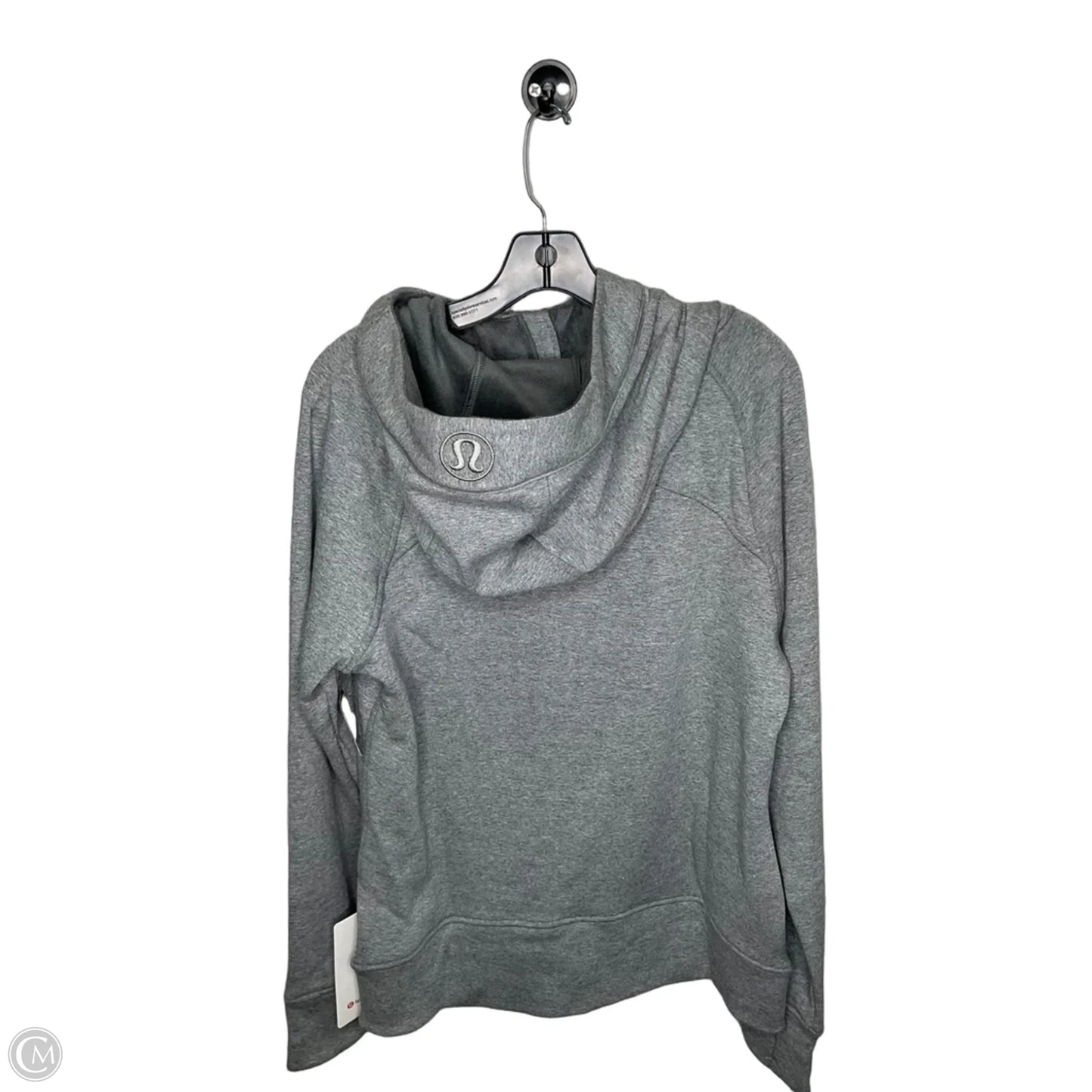 Athletic Sweatshirt Hoodie By Lululemon In Grey, Size: 10
