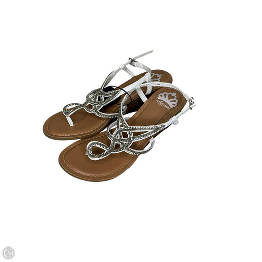 Sandals Heels Wedge By Fergalicious In White, Size: 7.5