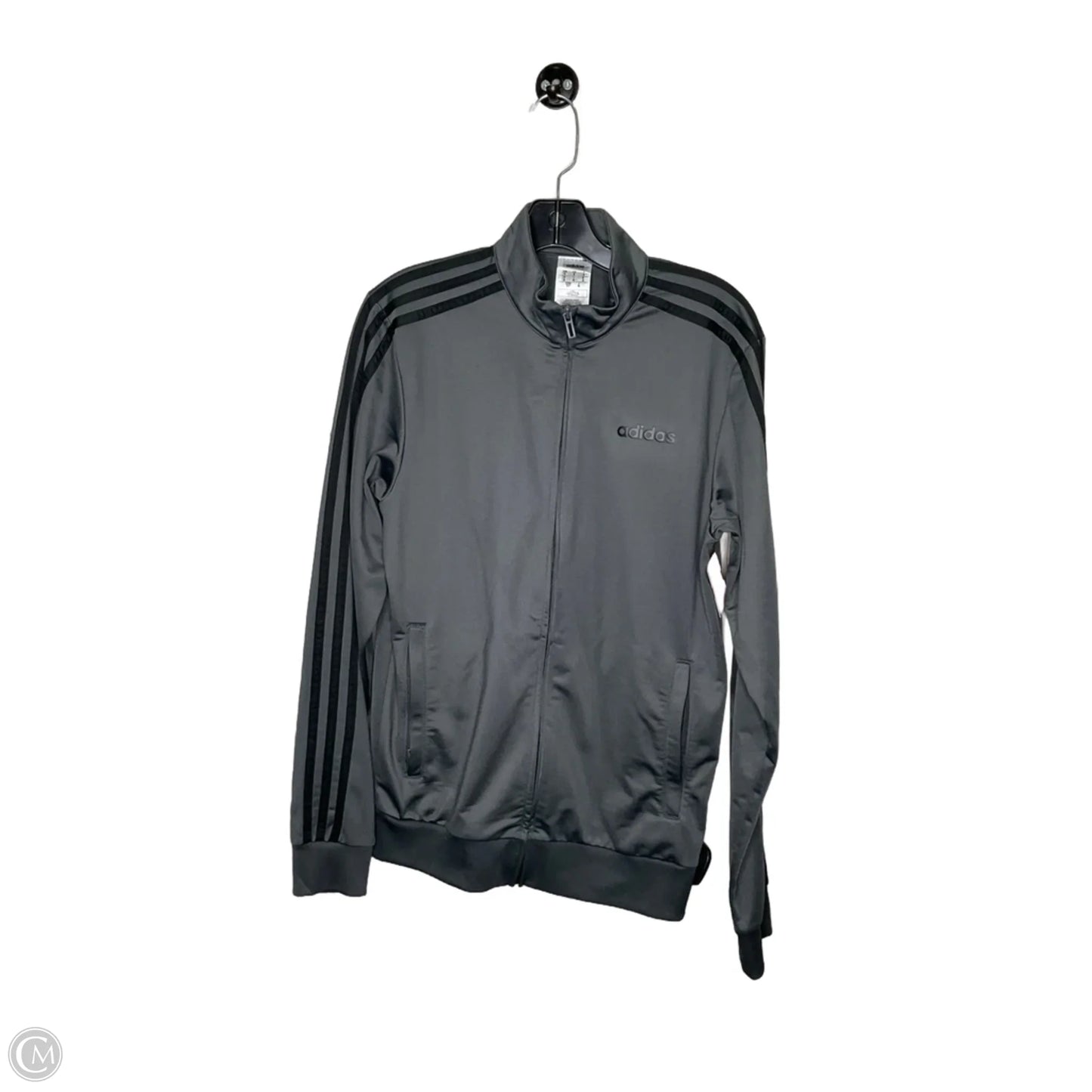 Athletic Jacket By Adidas In Grey, Size: S