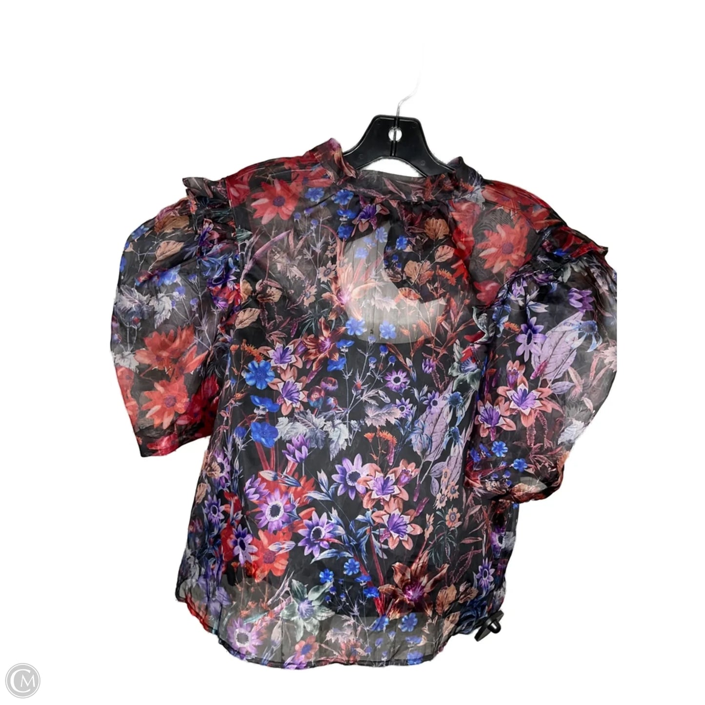Blouse Short Sleeve By Anthropologie In Multi-colored, Size: S