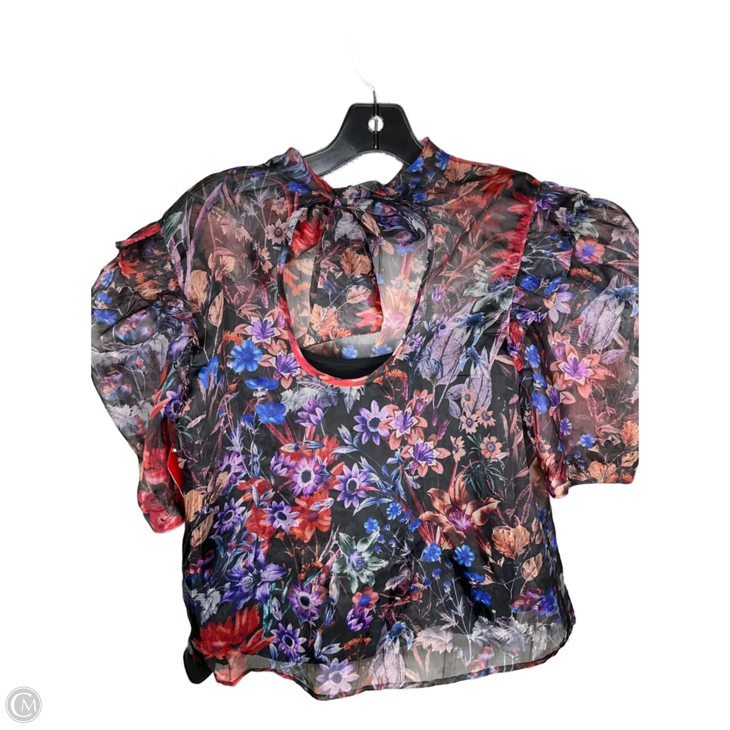 Blouse Short Sleeve By Anthropologie In Multi-colored, Size: S
