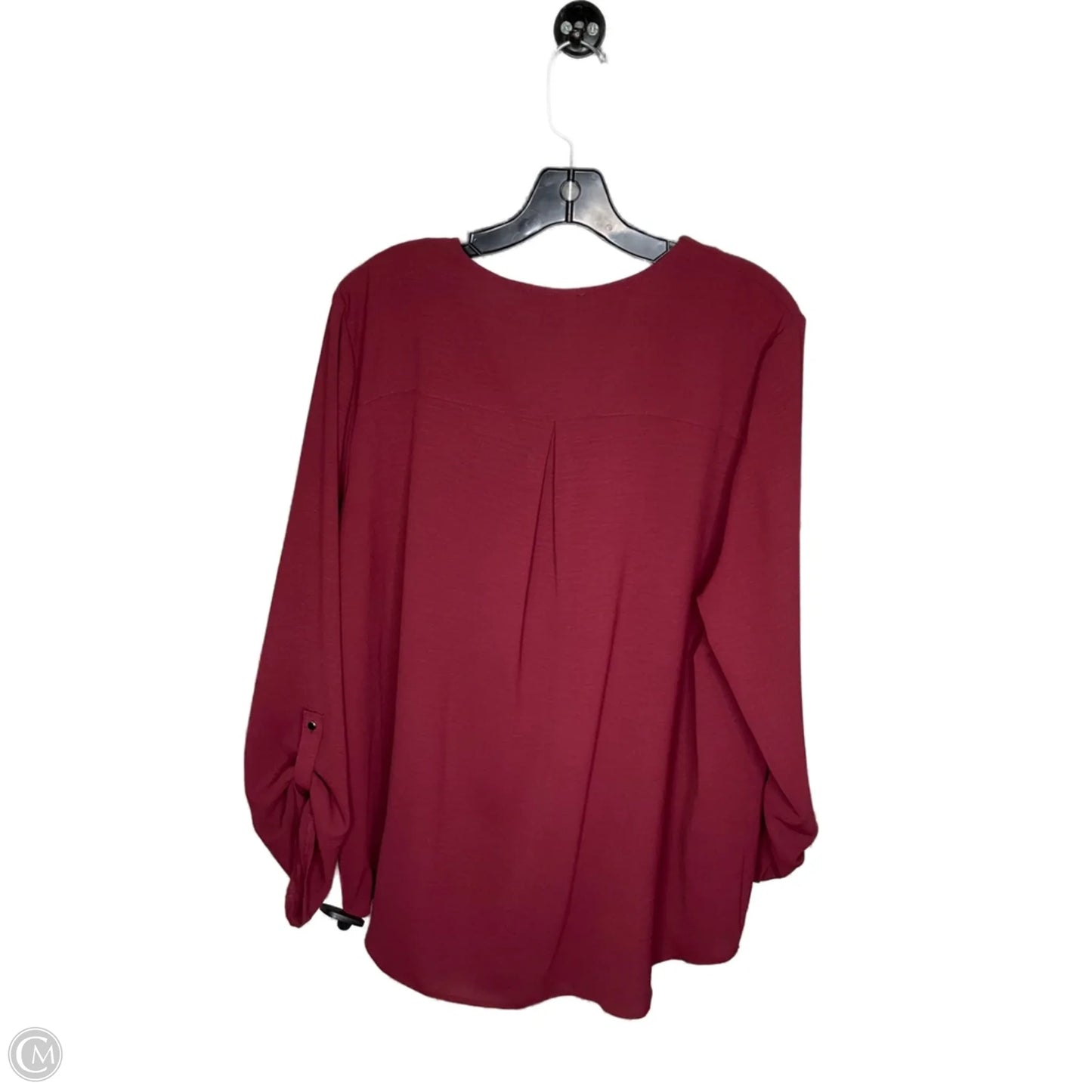 Blouse Long Sleeve By Clothes Mentor In Maroon, Size: 14