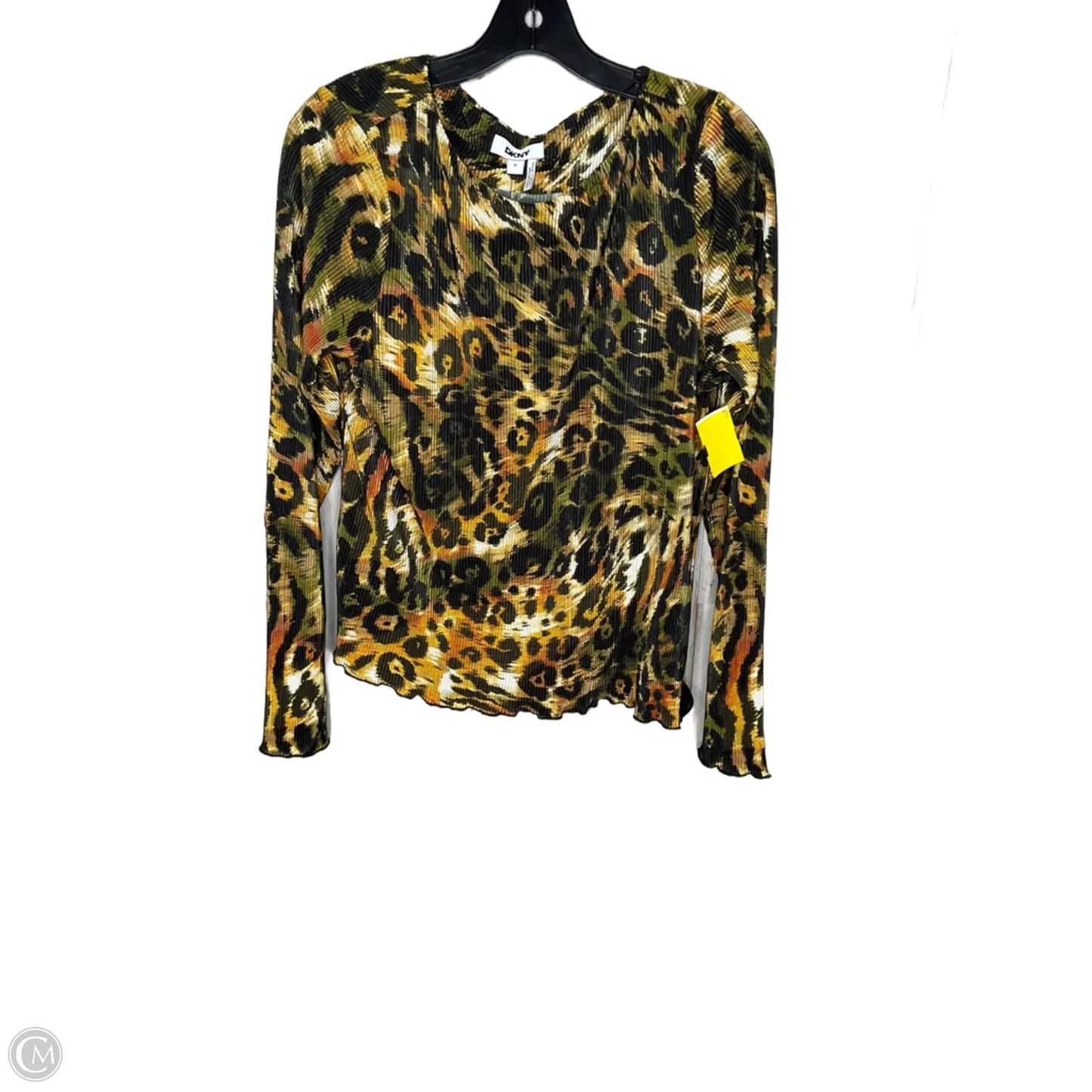 Top Long Sleeve By Dkny In Animal Print, Size: M