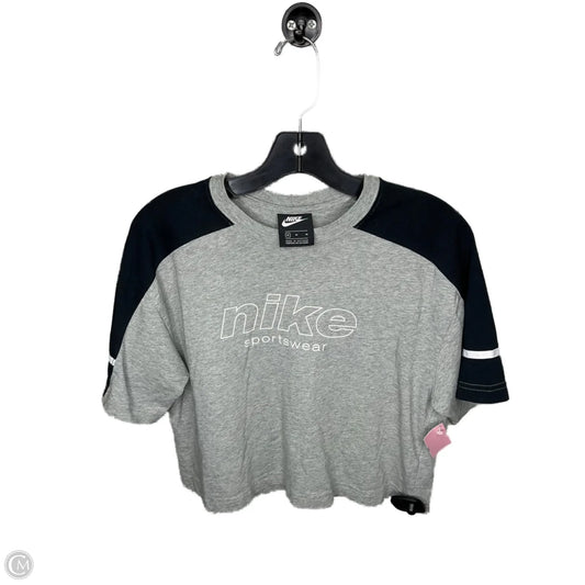 Top Short Sleeve By Nike In Grey, Size: M