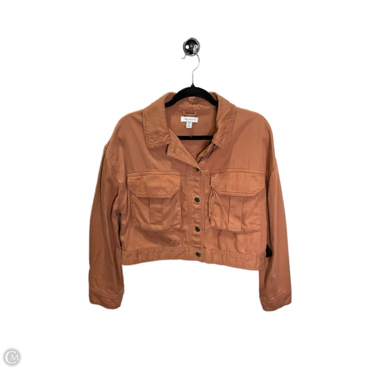 Jacket Denim By Topshop In Orange, Size: 8