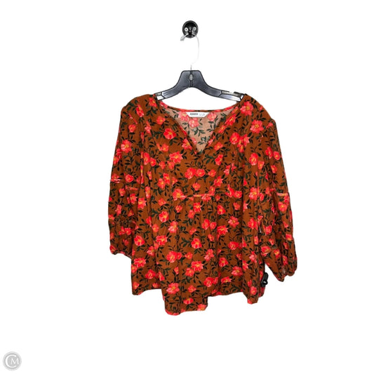 Top 3/4 Sleeve By Sonoma In Orange, Size: 2x