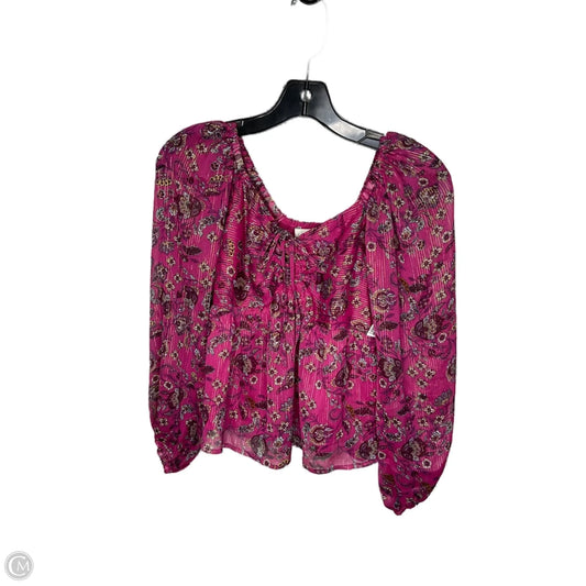 Top Long Sleeve By Loft In Pink, Size: 0p