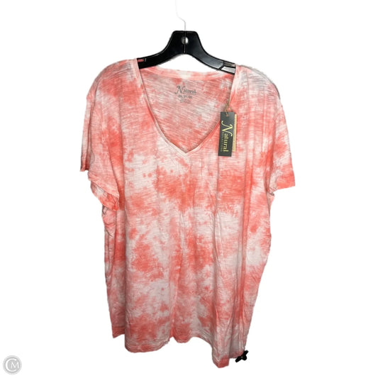 Top Short Sleeve By Natural Reflections In Pink, Size: 2x