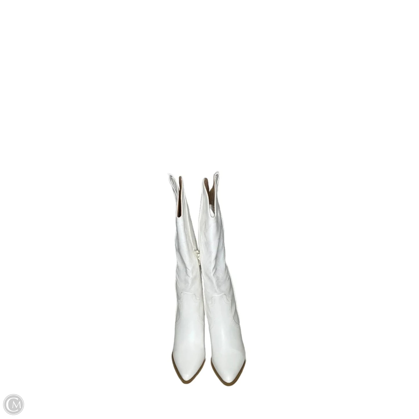Boots Mid-calf Heels By Cmc In White, Size: 5