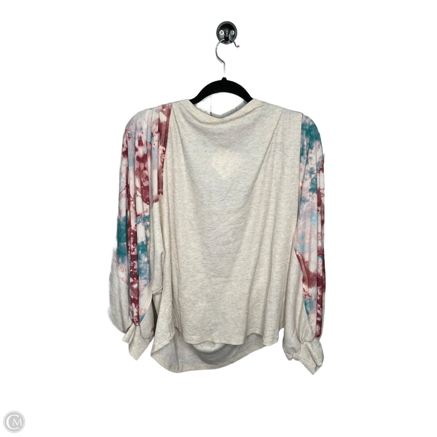 Top Long Sleeve By Hailey & Co In Cream, Size: L