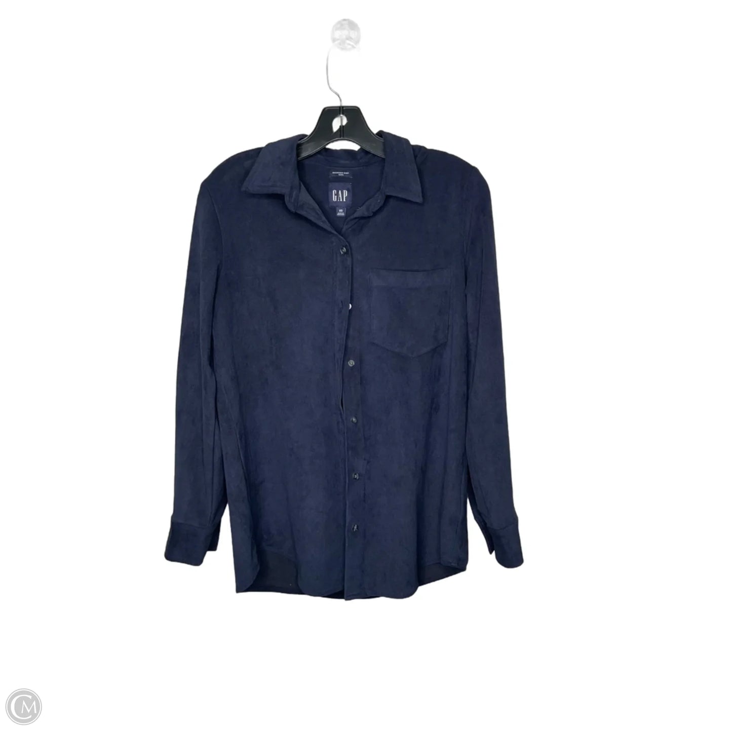 Jacket Shirt By Gap In Navy, Size: Xs