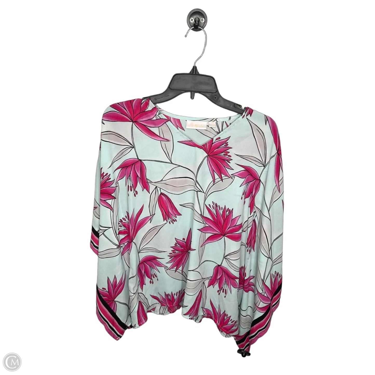 Top Short Sleeve By Belle By Kim Gravel In Blue & Pink, Size: Xs