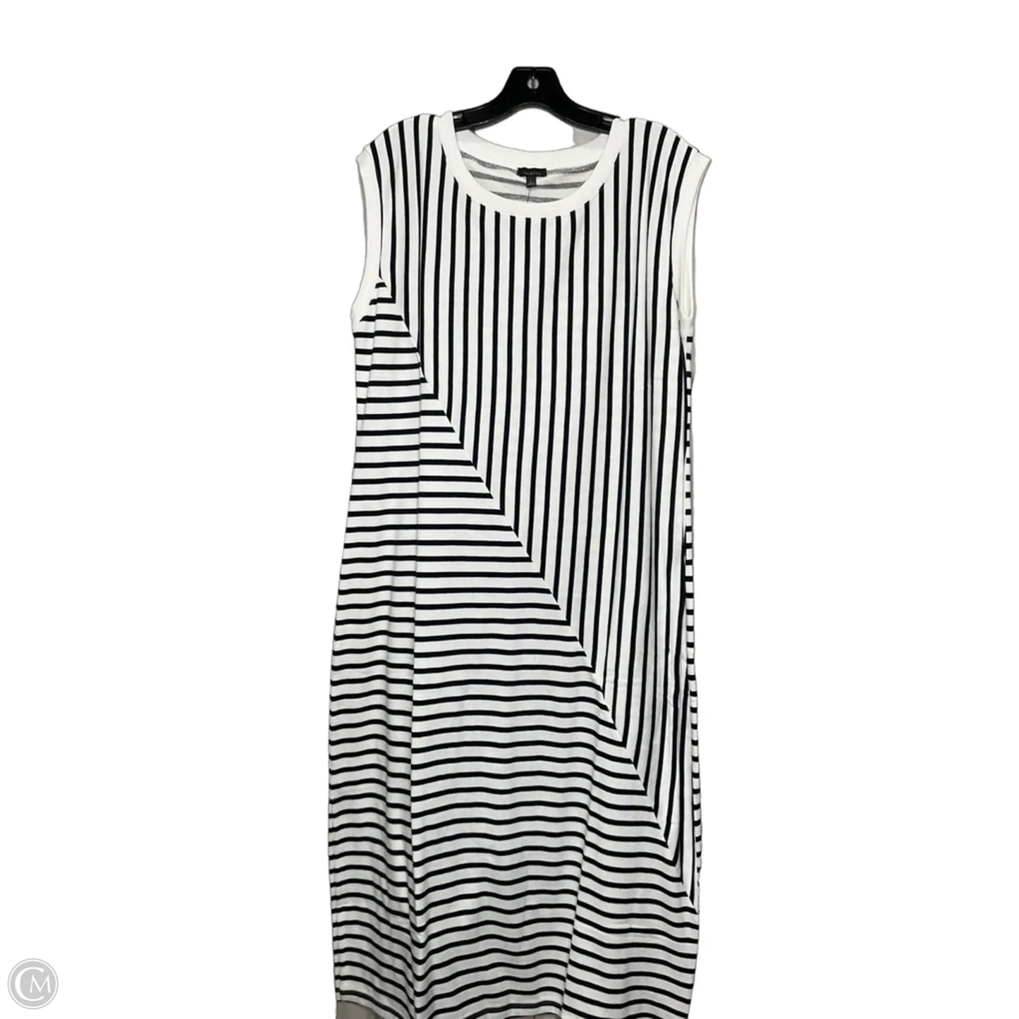 Dress Casual Midi By Talbots In Striped Pattern, Size: L