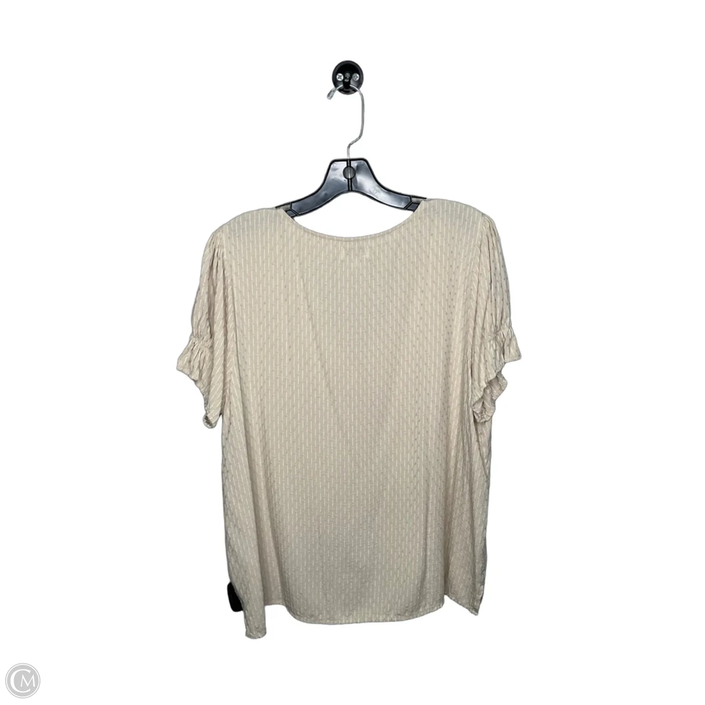 Top Short Sleeve By Wonderly In Tan, Size: 1x