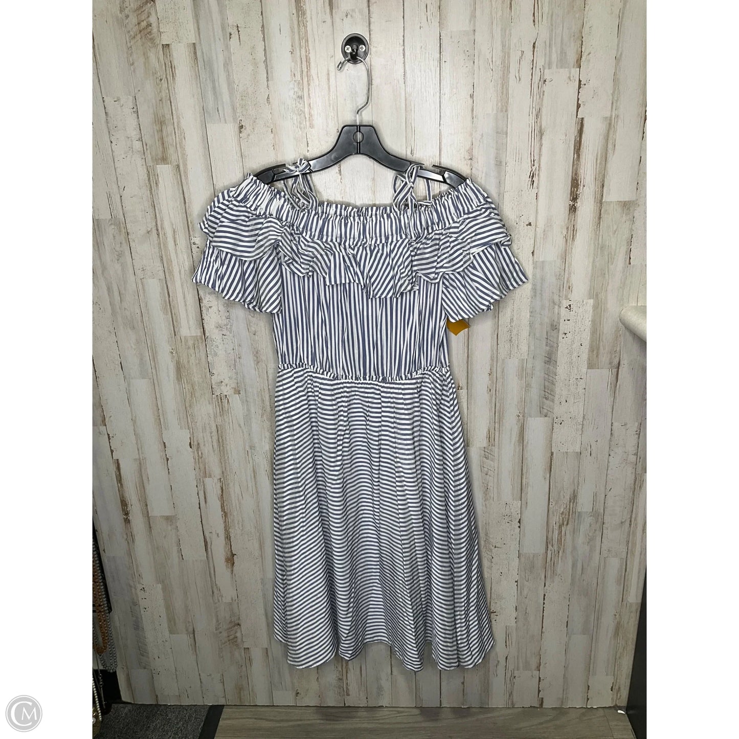 Dress Casual Midi By Loft In Striped Pattern, Size: M