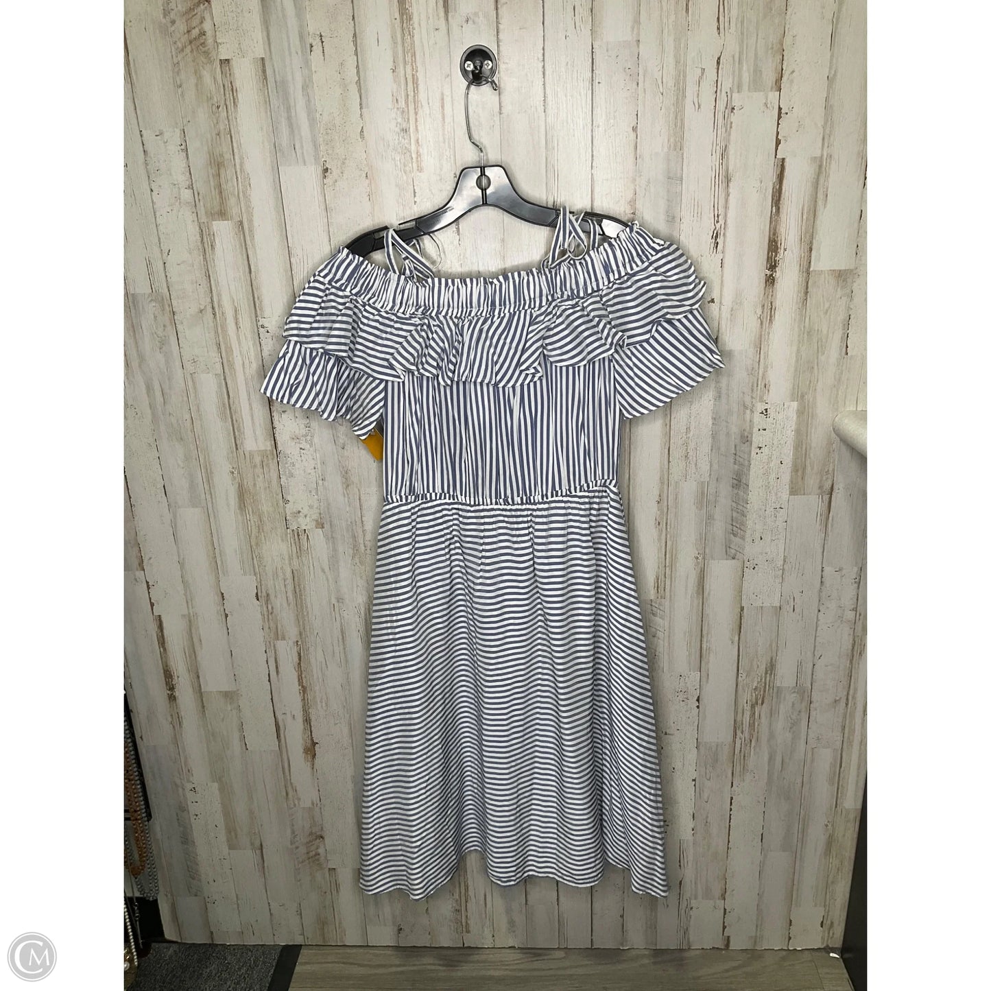 Dress Casual Midi By Loft In Striped Pattern, Size: M