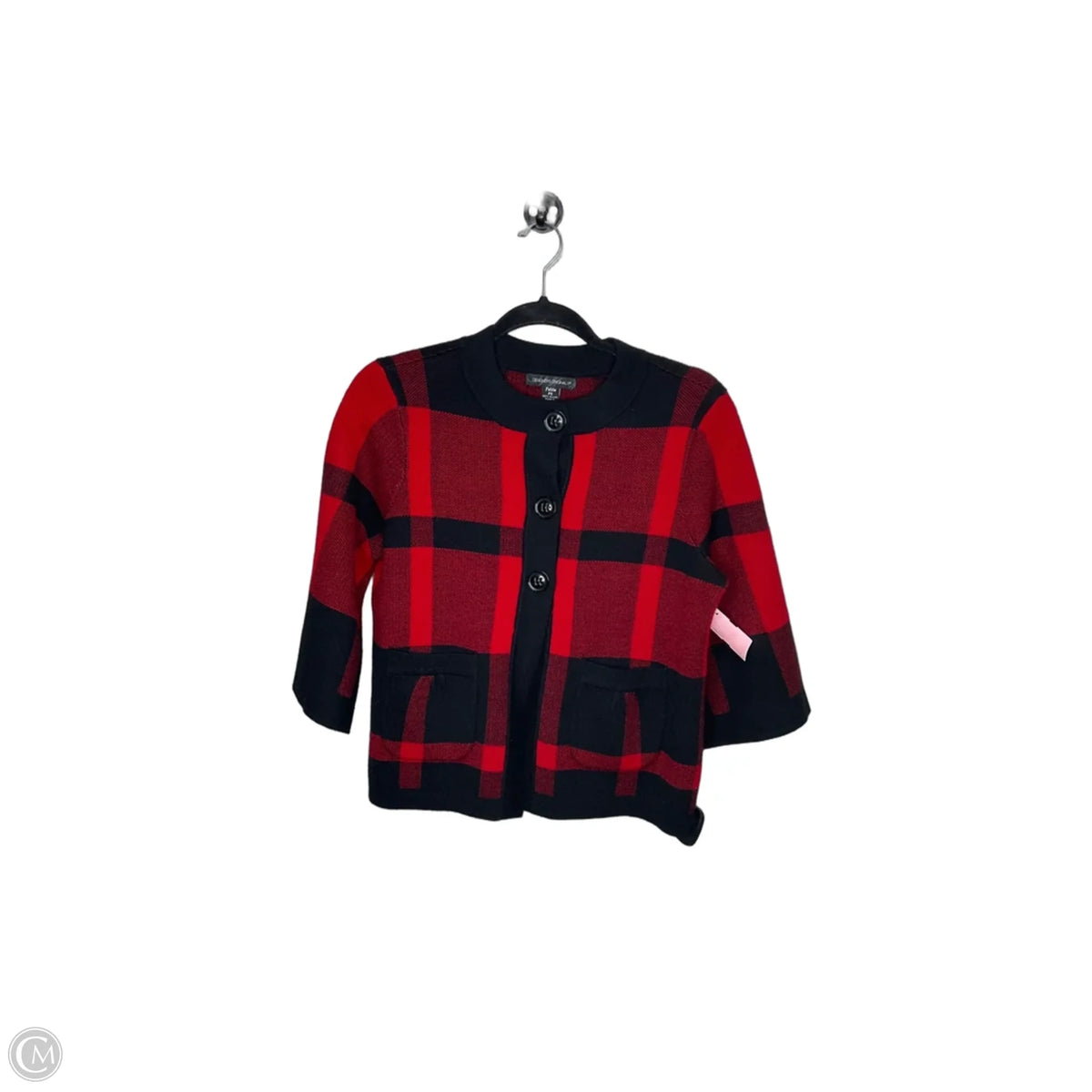 Cardigan By Designer Originals In Plaid Pattern, Size: Sp