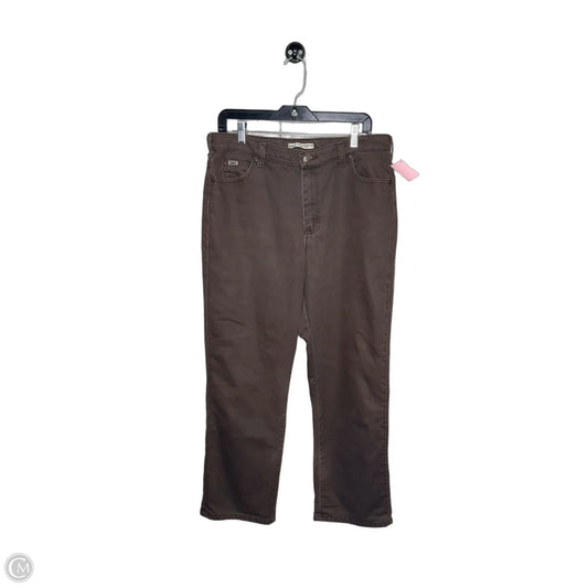 Jeans Straight By Lee In Brown Denim, Size: 12
